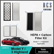 ( READY STOCK ) BCS HEPA Cabin Air Filter For Tesla Model Y Air Intake Carbon Filter Replacement