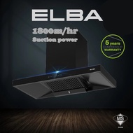 Elba Designer Hood EH-R9033(BK) 1800m3/hr Suction Power Heat AUTO Clean Touch Screen Gesture Motion 