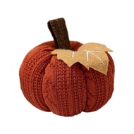 Hand-knitted Thanksgiving Pumpkin Decor - Mini Orange & Cream Fall Harvest Ornaments For E7o9