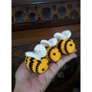 GANTUNGAN Cute bee bee Knitting mini Keychain Cute souvenir