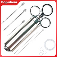 Meat Injector Kit Marinade Seasoner with Stainless Steel Needles for BBQ Grill Turkey Ergonomic Desi