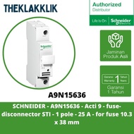 Schneider - A9N15636 - Acti 9 - Fuse-Disconnector Sti - 1 Pole - 25 a - For Fuse 10.3 X 38 Mm Ready