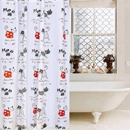 Bathroom cartoon cat thickened bathroom waterproof PEVA shower curtain fabric