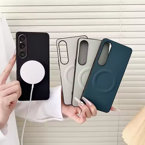 For Sony Xperia 1 VII Case for Magsafe Luxury Leather Phone Case for Xperia 1 V II V Ii Magnetic Wir