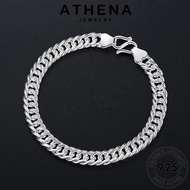Athena Jewelry Women Genuine Bangle Original Silver Personality Chain Silver Korean 925 Bangle Men's Fashion Jewelry Accessories B18