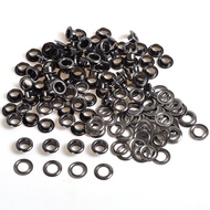 4mm/5mm/6mm/8mm/10mm Gunmetal Black 100 Set Eyelets Ring Grommet with Washer