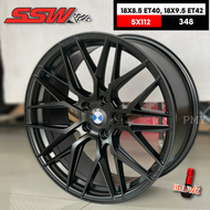 ล้อแม็กขอบ 19x8.5 ET+40, 19x9.5 ET+42 5x112🛻🚗 ยี่ห้อ SSW รุ่น 348 (BK/MATT) 🔥(ราคาต่อ1วง)🔥 ขายยกชุด4