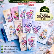 Set of 05 3D Glitter Pressed Greeting Cards - Large Size - Happy Birthday, October 20, March 8 Birth