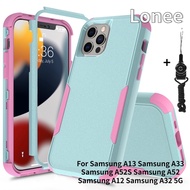Armor 3 IN 1 Phone case For Samsung A13 Samsung A33 Samsung A52S Samsung A52 Samsung A12 Samsung A32 5G Strong Full Protective 3-Layers Shockproof Heavy Duty Luxury Phone Cover