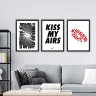 [FRAMED] Hypebeast Nike Supreme Ambush Off White Art Print Poster Wall Painting in Black/White Frame