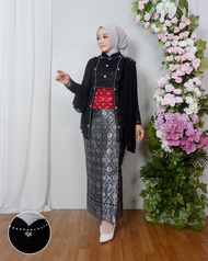 Setelan Kebaya Brokat Modern Tunik Kutu Baru Selendang Full Payet Rok Songket
