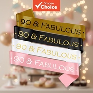 Happy 90th Birthday Sash Decoration for Party Favors  Selamat Hari Lahir ke-90 Hiasan Sash untuk Par