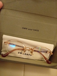 OWNDAYS Essential 玫瑰金眼鏡 Glasses 附眼鏡盒 防藍光 250-300度近視（來自東京日本購入）