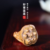 Green Sandalwood Lotus Root Ornaments Shower Pendant Handmade Lotus Faucet Lotus Root Handle Piece F