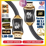 4K 8K HD UHD HDTV / HDMI Cable v2.0 / v2.1 2160p Gold Plate Head 1.5Meter/3Meter/5Meter/10Meter/15 Meter