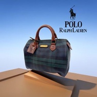 🎀 美國POLO RALPH LAUREN｜經典綠格紋波士頓包. 手提包#二手