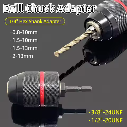 1Pc 1.5-10mm OR 0.8-10mm 1/4" Hex Shank Drill Chuck Keyless Drilling Quick Change Bit Adapter Conver
