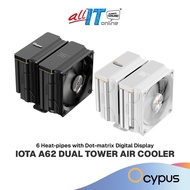 Ocypus Iota A62 Dual Tower 6 Heat Pipes CPU Air Cooler with Digital Display (Black/White)