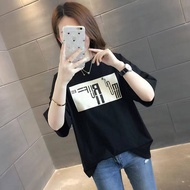 Cotton short sleeved T-shirt for women new summer fashion print T-shirt for women versatile and nich