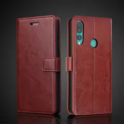 Card Holder Cover Pu Leather Case for Huawei Y9 Prime 2019 /HUawei P Smart Z Flip Cover Retro Wallet