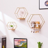 Hexagonal Floating Frame Wall Decoration Wall-Mounted Storage Rack Jiazi Home Furnishing Decoration