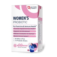 Viên siêu lợi khuẩn Probiotic 60 tỷ CFU 14 chủng lợi khuẩn chống oxy hoá Nature Target 90v USA