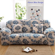 Sofa Cover Flower Blue Design 1 2 3 4 Seater