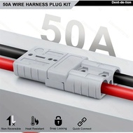AGASHE 50A Battery Adapter w/10AWG Cable & Ring Terminals (7.8/23.6/47.2/94IN). For electric forklif