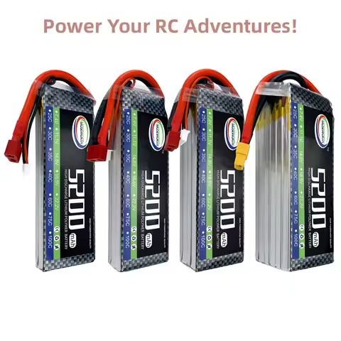 RC Lipo Battery 2S 3S 4S 5S 6S 2200 3300 3500 4200 5000 5200mAh 7.4V 11.1V 14.8V 18.5V 22.2V 25C 30C