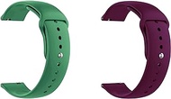 ONE ECHELON Quick Release Watch Band Compatible With Seiko SSB359  Silicone Watch Strap with Button Lock, Pack of 2 (Green and Purple)