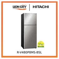 Hitachi R-V480P8MS-BSL/GBK/PWH 407L 2-Door Fridge (3 Ticks)