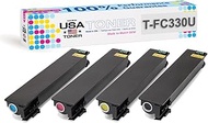 MADE IN USA TONER Replacement for Toshiba T-FC330 (TFC330), e-Studio 330AC,400AC (CMYK)