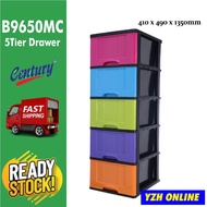 CENTURY 5 Tier Colourful Tall Drawer B9650MC Rak Baju rak drawer tingkat