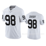 Same Day Delivery!!NFL Rugby Jersey Jersey Raiders 98 White Raiders Maxx Crosby Jersey