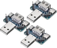 MECCANIXITY 3Pcs 4Pin USB Adapter Board Micro Type-C Male to Female Sockets Adapter Board with Pin Header