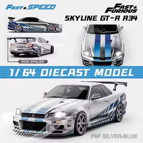 Fast Speed 1:64 Skyline Z-tune R34 Alloy Car Model