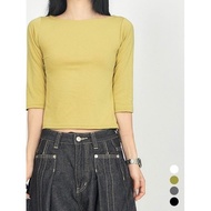 Codibook|Korea EEZEE Elastic Three-Quarter Sleeve Top TS106 Long-Sleeved Women's Clothing