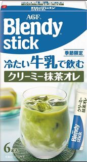 (訂購) 日本製造 AGF Blendy 凍牛奶  即沖 Creamy 抹茶棒 6 條 (6 盒裝)