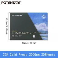 Potentate 300g Watercolor Paper 100% Cotton Watercolor Sketchbook 32K 16K 8K Cold Hot Press Paper fo