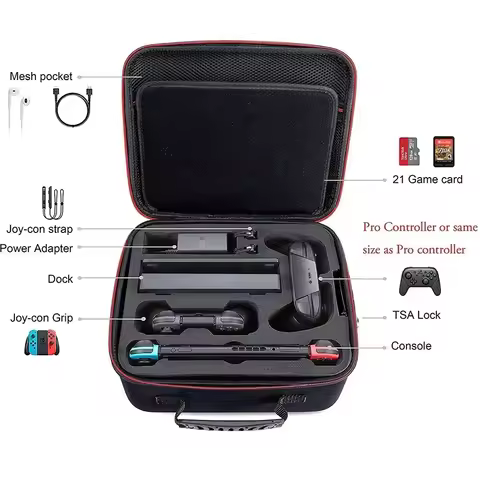 Carrying Storage Case Card Slot Large Capacity Pouch Protective Bag for Nintend Nitendo Nintendo Swi