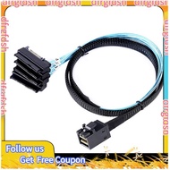 【D&F】Mini SAS HD 12G SFF8643 to 4x SFF8482 29-pin Cable, 2-in-1 Server Adapter with 15-pin SATA Powe