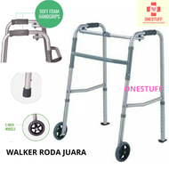 Tongkat Untuk Bantu Berjalan Walker Roda Orang Tua Manulda Kaki 4 dengan Roda