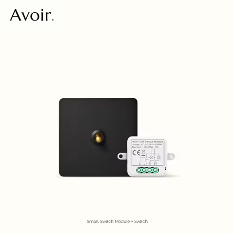 Avoir Black Toggle Switches Wall Wireless Switch Tuya Smart Life Wifi Module Living Room Vintage Wal