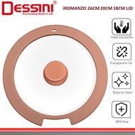 DESSINI ITALY SGL-18 18CM SGL-20 20CM SGL-26 26CM Silicone Tempered Glass Lid Cover Casserole Pot Fr
