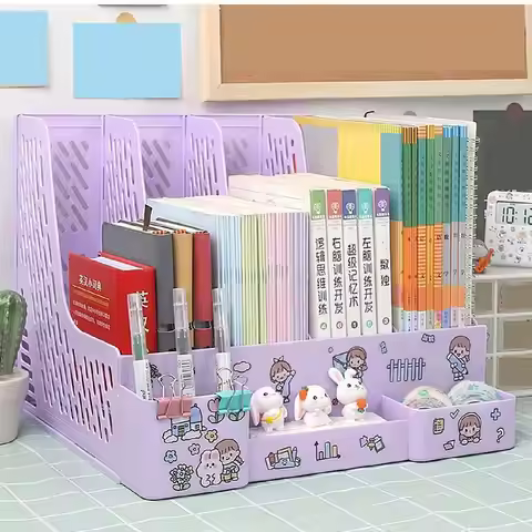 Multi-color file rack folder storage box desktop file box multi-functional file basket multi-layer s