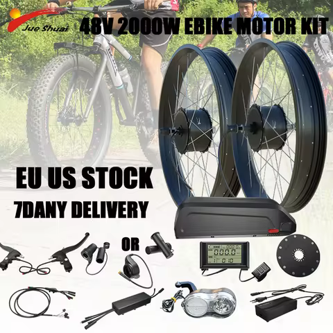 48V Snow Electric Bike Conversion Kit with 20AH HaiLong Battery 2000W Front/Rear Double Brushless Mo