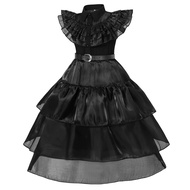 Halloween costume Addams family cosplay dress tulle skirt Wednesday Addams black cosplay palace styl