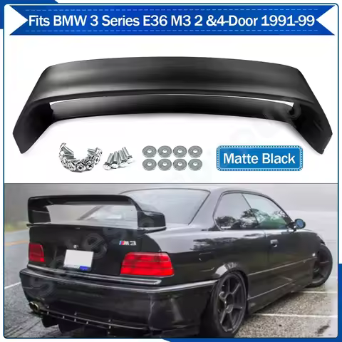 M3 GT Style Rear Trunk Spoiler Wing Glossy black for BMW 3-Series E36 1991-1998
