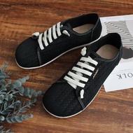 【寬腳友善】MIT舒適饅頭鞋。真皮。編織黑5802