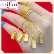 สร้อยคอผู้หญิงทําจากทองคํา 18kสร้อยคอเกลียวอิตาลีพร้อมจี้ จี้ทองคำแท่ง(GoldBar) น้ำหนัก 3.5 กรัม ทอ